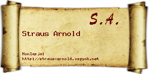 Straus Arnold névjegykártya